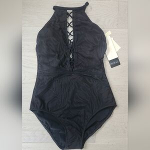 Profile By Gottex Lace Bathing Suit Size 6 Black